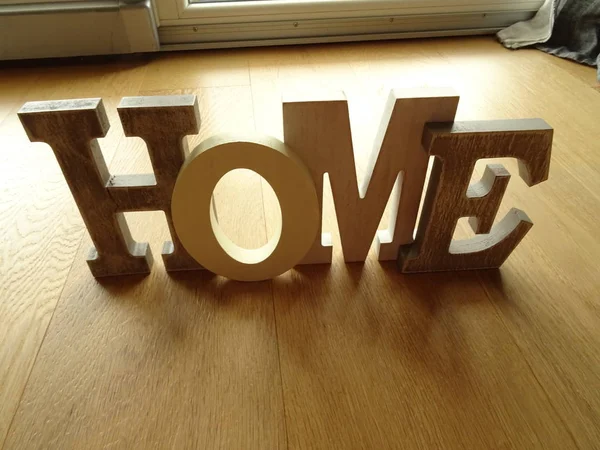 View Wooden Home Sign — Stock Photo, Image