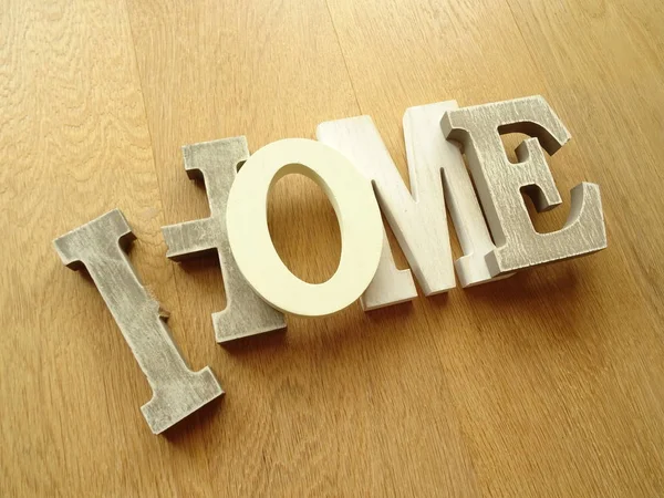 View Wooden Home Sign — Stock Photo, Image