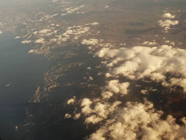 Landas Clouds View Airplane — Stock Photo, Image
