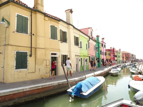 Fachadas Coloridas Casas Burano Italia — Foto de Stock