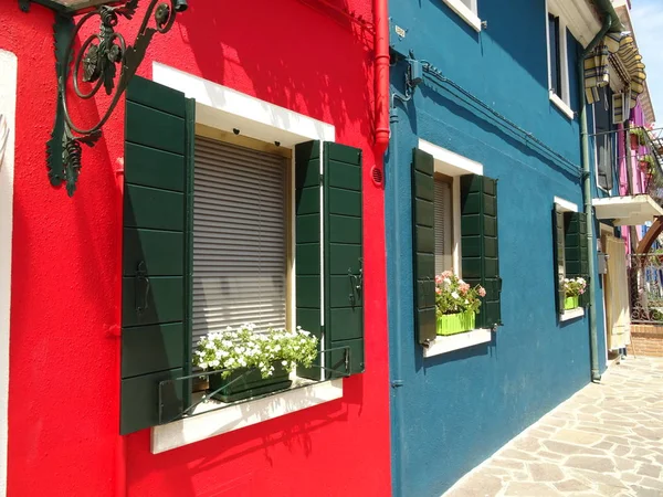 Fachadas Coloridas Casas Burano Italia —  Fotos de Stock
