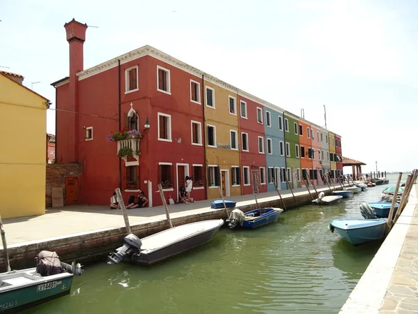 Fachadas Coloridas Casas Burano Italia — Foto de Stock