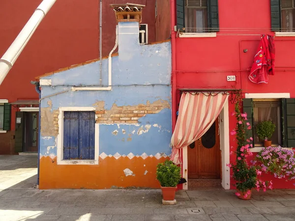 Kleurrijke Vintage Ade Burano Italië — Stockfoto
