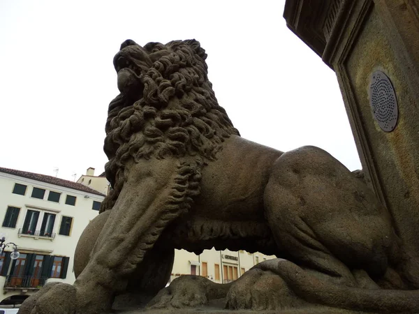 Stone Lion Statue in Este, Italy