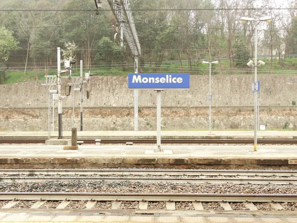Treinstation Moselice Italië — Stockfoto