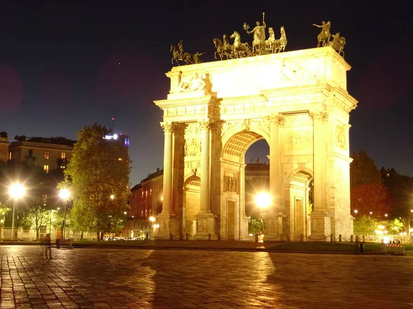 The Arch of Peace at Night, Milan, Italy