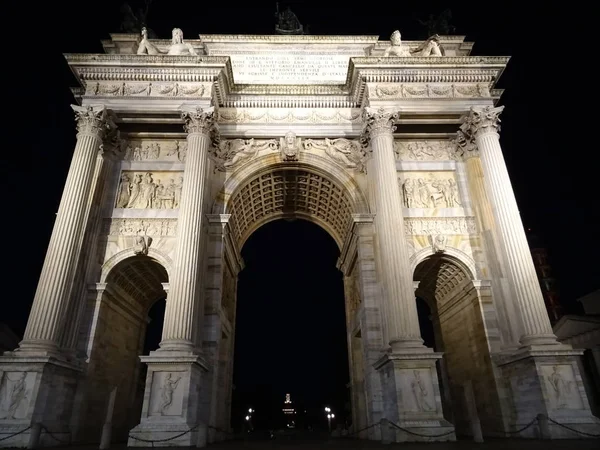 The Arch of Peace at Night, Milan, Italy