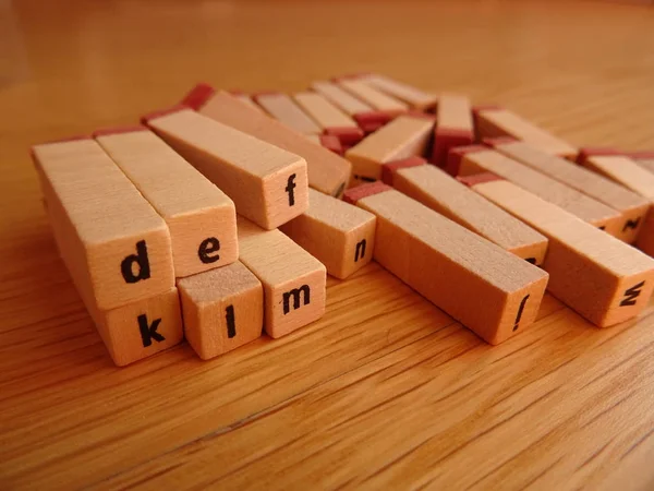 Wooden Letter Ink Stamps — Stock Photo, Image