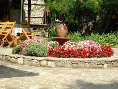 Yerli tarzı Bahçe renkli çiçekli