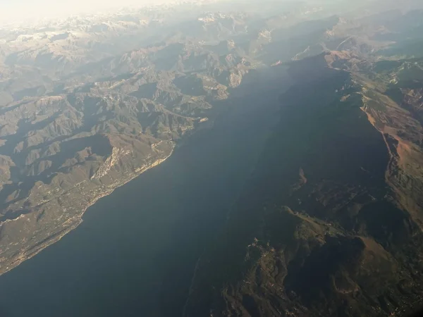 Mountains River View Airplane — Stock Photo, Image