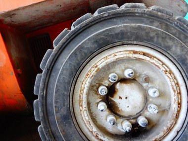 Forklift detayı, yakın çekim