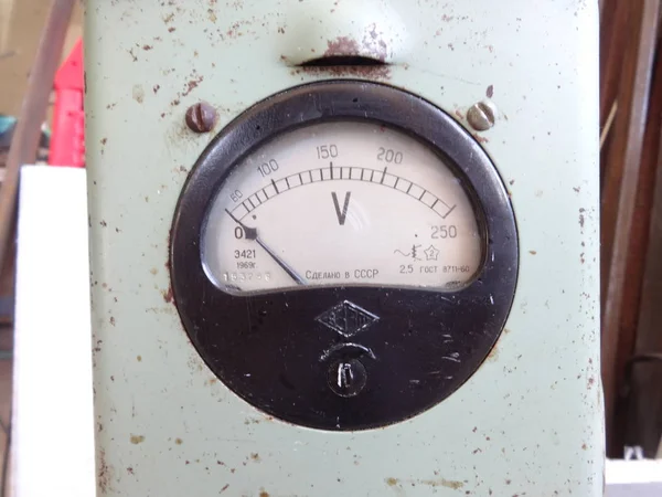 Uitzicht Vintage Volt Meter — Stockfoto