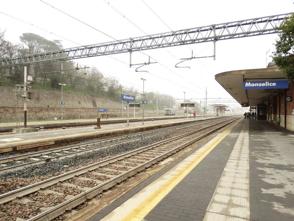 Treinstation Moselice Italië — Stockfoto