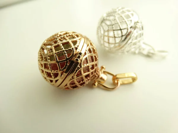 Silver and Gold Cage Pendants