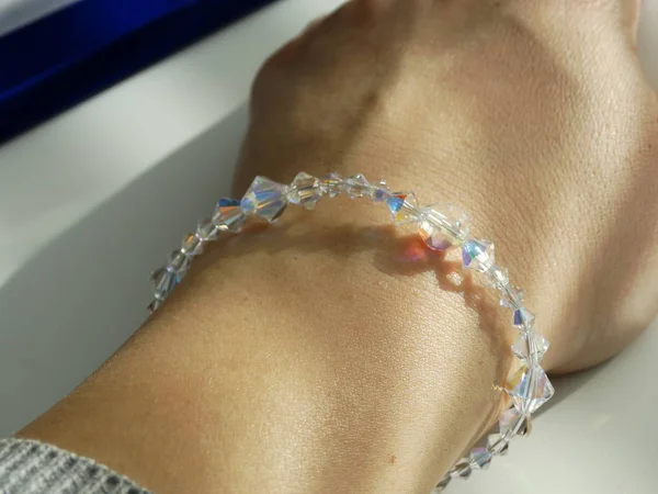 Female Wrist with Crystal Bracelet