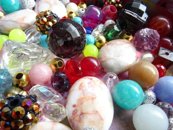 Mix Colourful Plastic Gemstone Beads — Stock Photo, Image