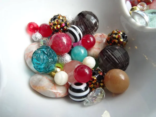 Mezcla Coloridos Granos Plástico Piedras Preciosas — Foto de Stock