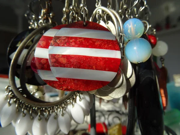 Beautiful Small Handmade Earrings — Stock Photo, Image