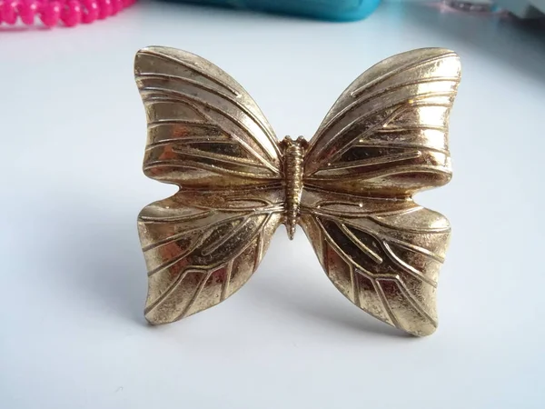 Arany Pillangó Ékszerek Közelről — Stock Fotó