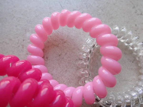 Pink Silicone Hair Cord — Stock Photo, Image