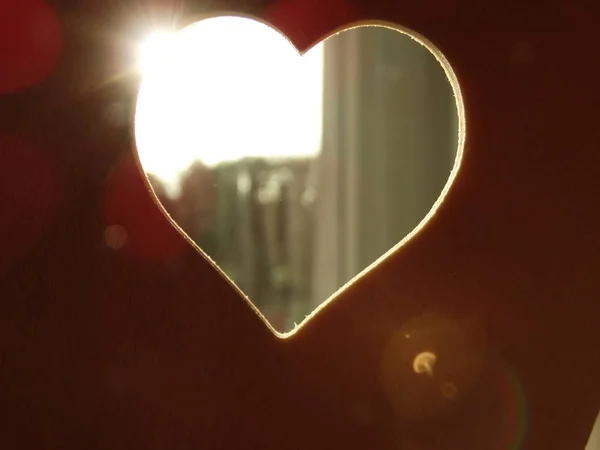 Luz Solar Vinda Buraco Coração — Fotografia de Stock