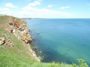 Kaliakra doğa rezerv Karadeniz kıyısında, Bulgaristan'da görünümünden