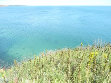 Kaliakra doğa rezerv Karadeniz kıyısında, Bulgaristan'da görünümünden