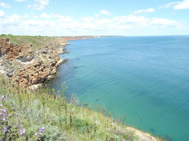 Kaliakra doğa rezerv Karadeniz kıyısında, Bulgaristan'da görünümünden