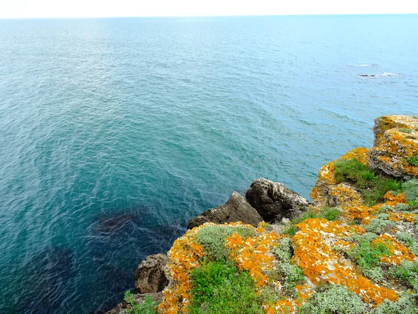 Рок Апельсиновым Маслом Морском Фоне — стоковое фото