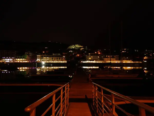 Luces Ciudad Vista Desde Puente — Foto de Stock