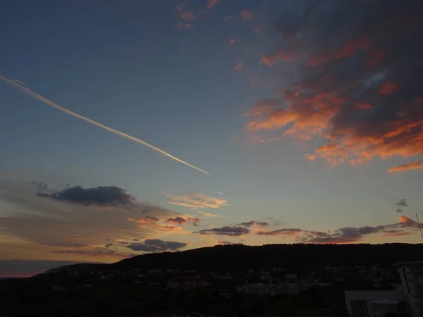 Dramatischen Sonnenuntergang Himmel Wand Hintergrund Nahaufnahme — Stockfoto