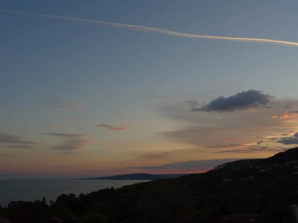 Dramatischen Sonnenuntergang Himmel Wand Hintergrund Nahaufnahme — Stockfoto