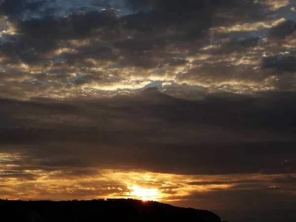 Драматичний Схід Сонця Небесна Стіна Фон Крупним Планом — стокове фото