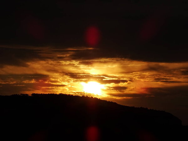 Dramatic Sunrise Sky Wall Background Close up