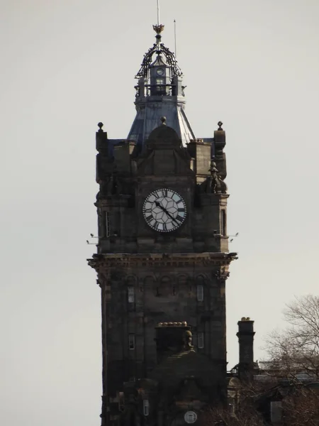 Centrum Van Stad Edinburgh Clock Tower — Stockfoto