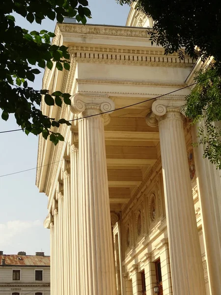 Colunas Gregas Ateneu Romeno Bucareste — Fotografia de Stock