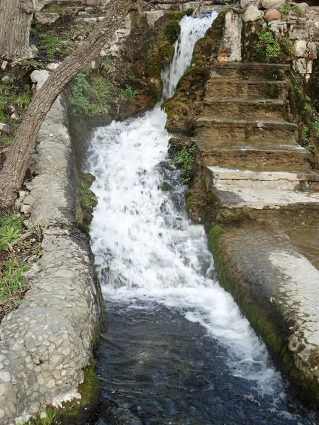 Petite Cascade Dans Jardin — Photo