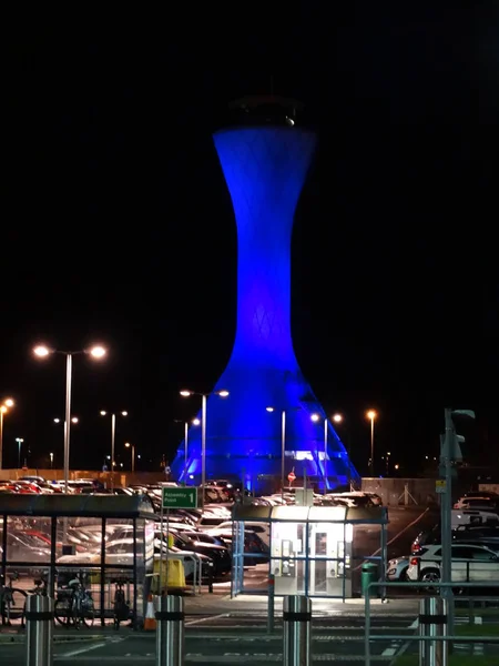 Instalação Luz Azul Aeroporto Edimburgo — Fotografia de Stock