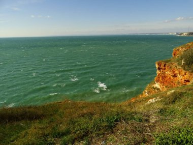 Kaliakra doğa rezerv Karadeniz kıyısında, Bulgaristan'da görünümünden