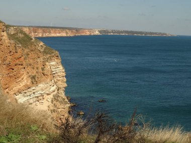 Kaliakra doğa rezerv Karadeniz kıyısında, Bulgaristan'da görünümünden