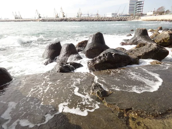 Tetrápodo Piedras Costa Del Mar — Foto de Stock