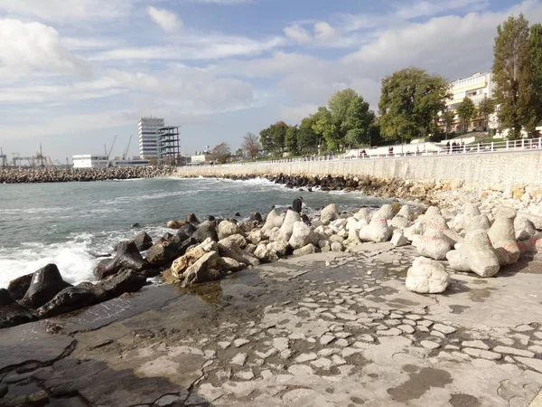 Tetrapod Stenen Aan Zee Kust — Stockfoto