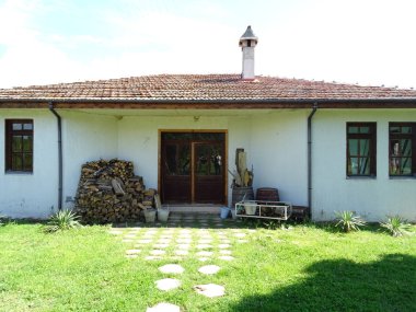 Eski paslı karavan arka plan yakın