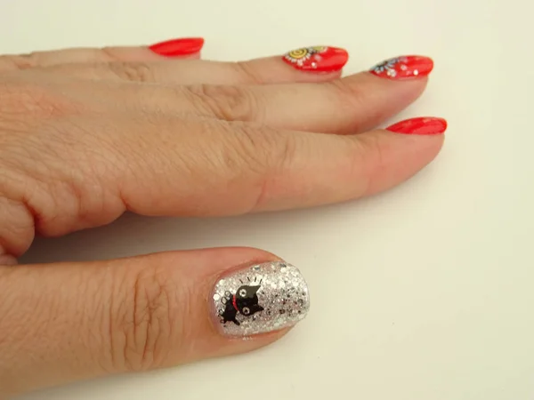 Mano Con Manicure Moda — Foto Stock