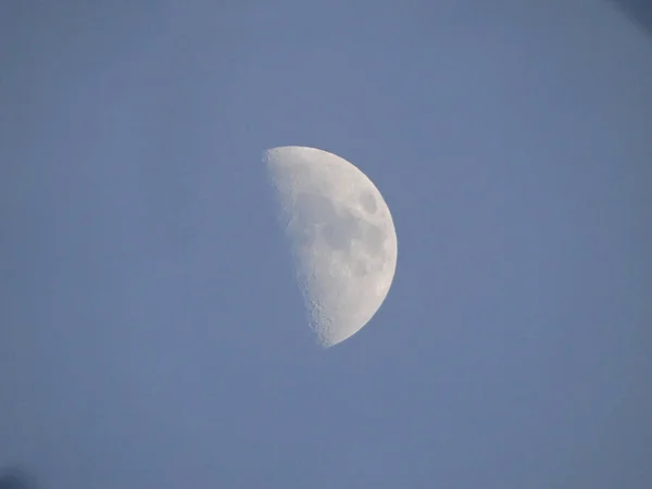 Vista Lua Céu — Fotografia de Stock