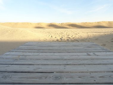 Sahile giden tahta patika.