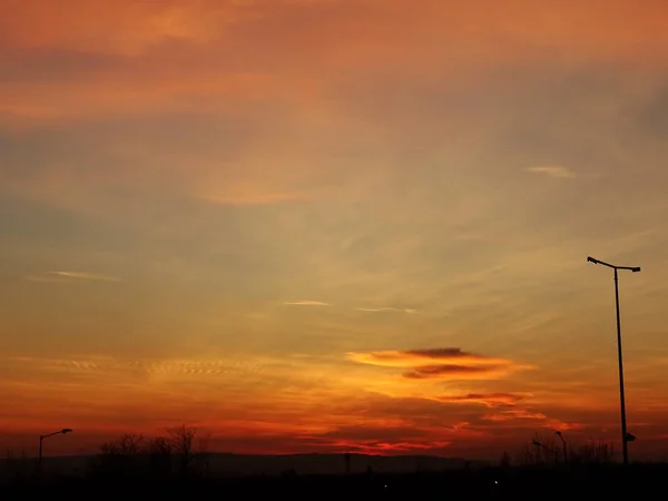 Hermosa Puesta Del Sol Wallpeper Fondo — Foto de Stock