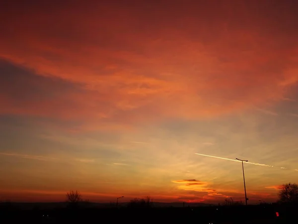 Beau Coucher Soleil Wallpeper Backgrounf — Photo