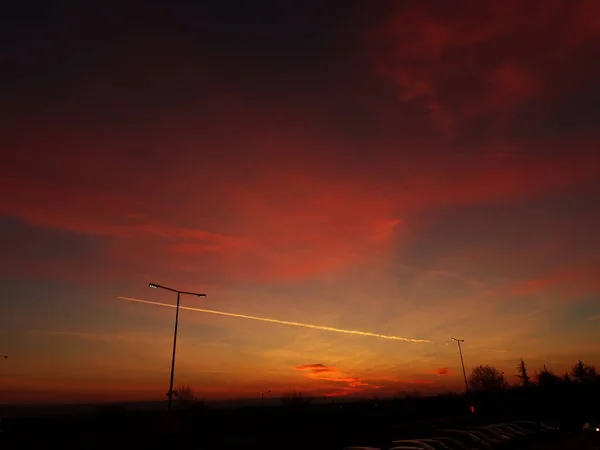 Beau Coucher Soleil Wallpeper Backgrounf — Photo