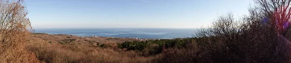 Panorama View Autumn Landscape Sea Horizon — Stock Photo, Image